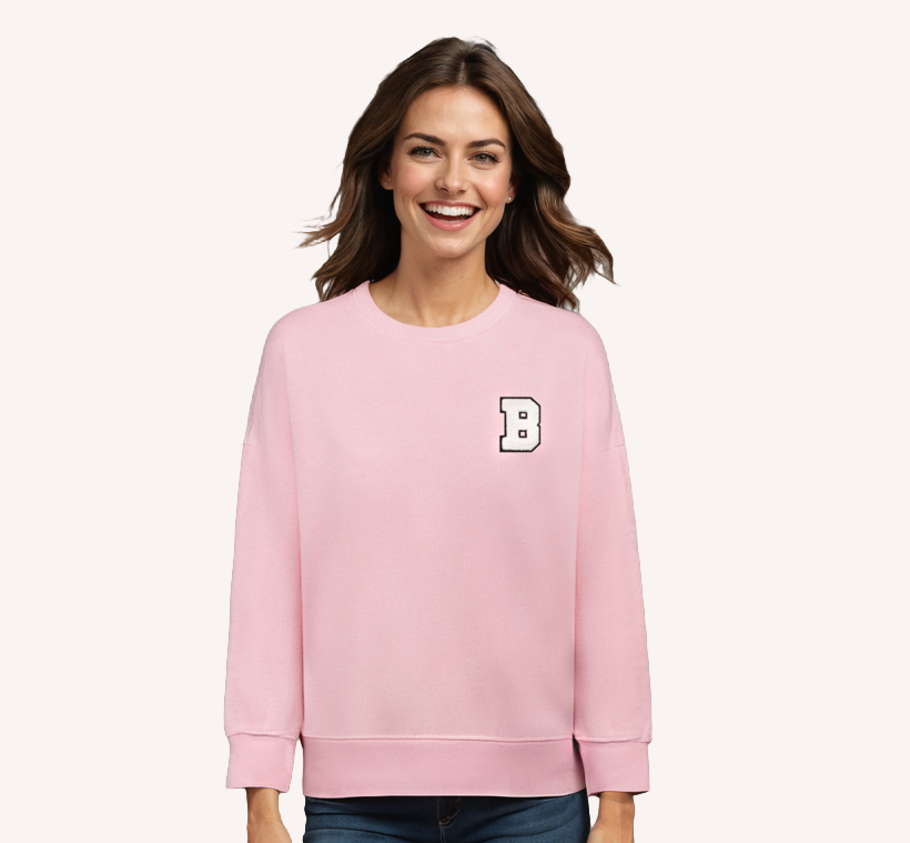 Sudadera Rizo Rosa con inicial Unisex