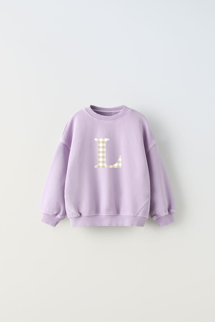 Sudadera Coconut Morado con inicial Kids