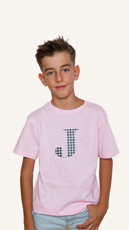 Camiseta Estampada Rosa con inicial Kids