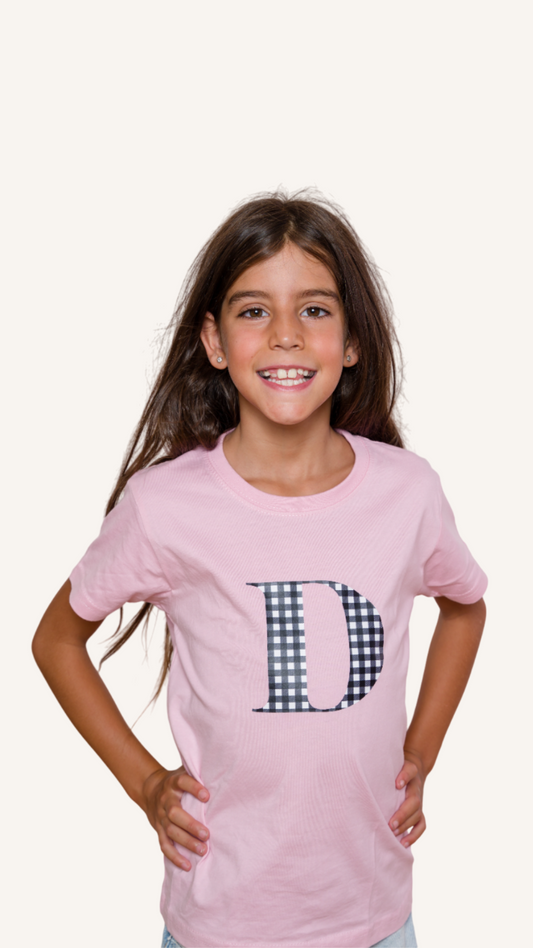 Camiseta Estampada Rosa con inicial Kids