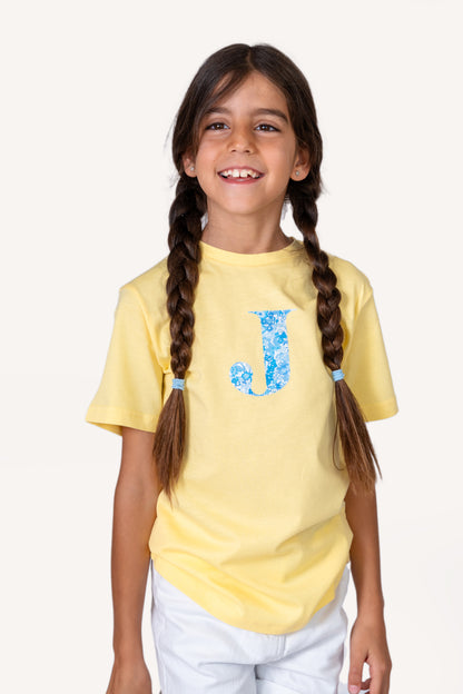 Camiseta Estampada Amarilla con inicial Kids