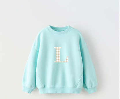 Sudadera Coconut Turquesa con inicial Kids