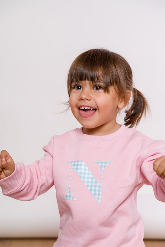 Sudadera Estampada Rosa con inicial Kids