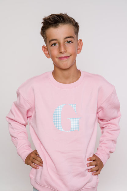 Sudadera Estampada Rosa con inicial Kids