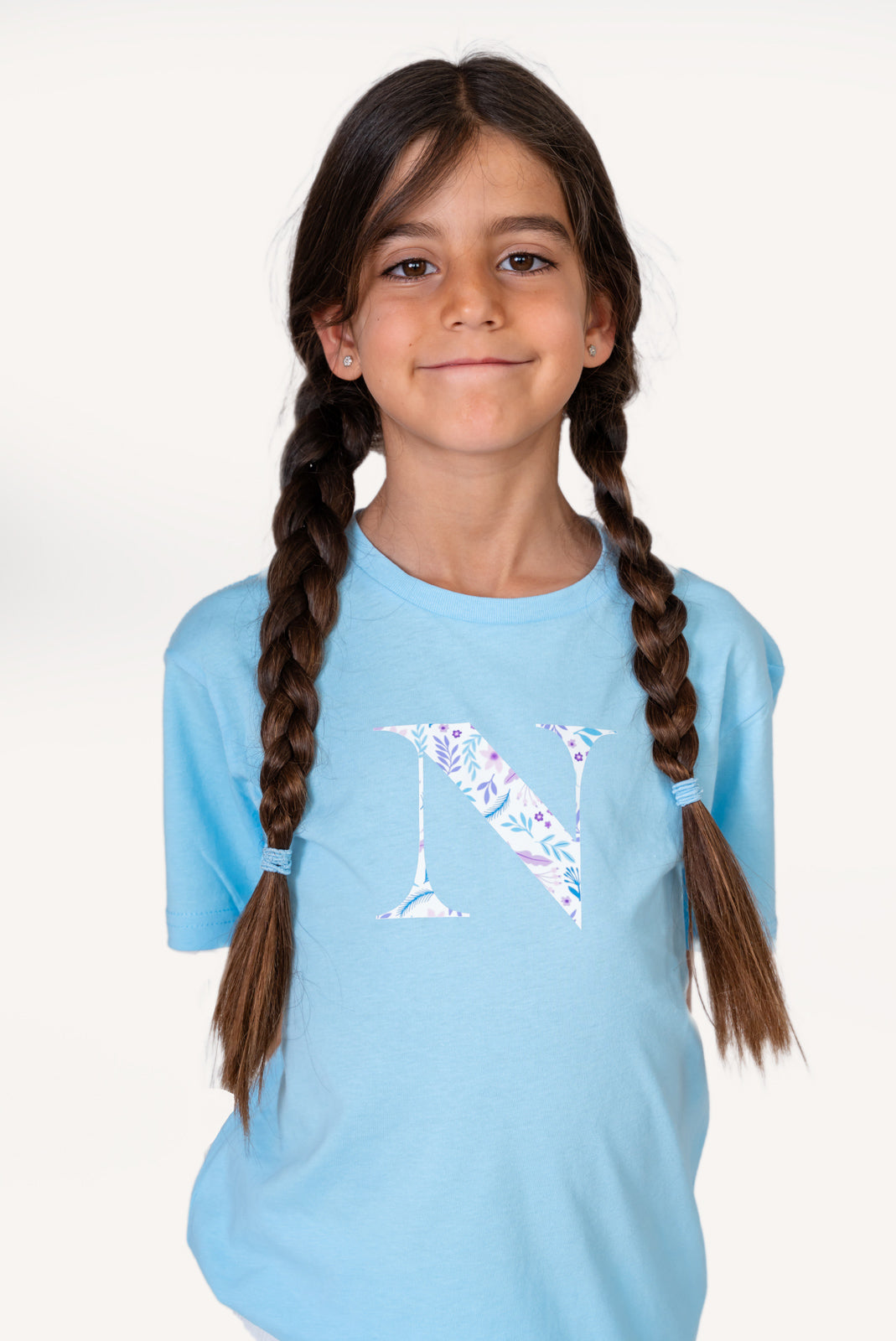 Camiseta Estampada Azul con inicial Kids