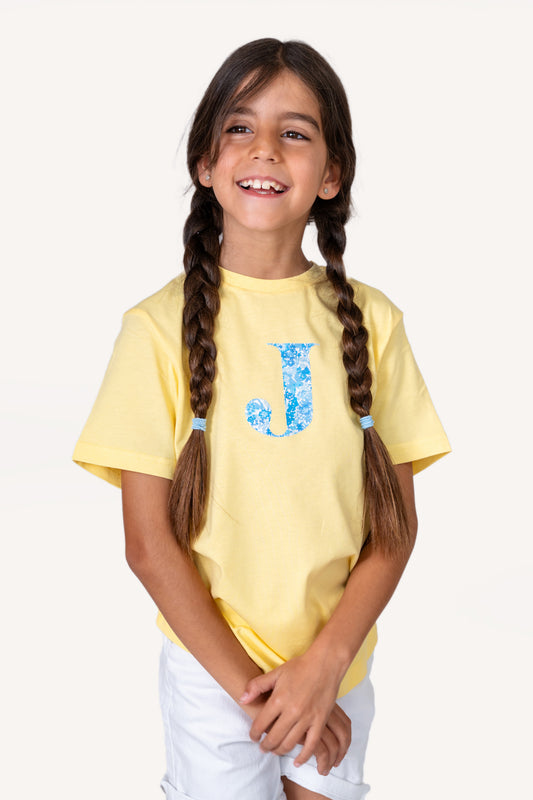 Camiseta Estampada Amarilla con inicial Kids