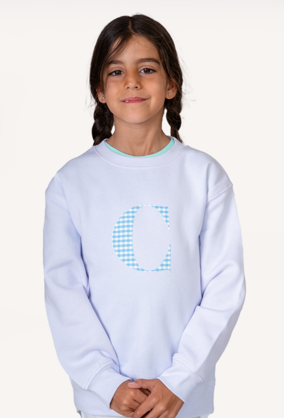 Sudadera Estampada Blanca con inicial Kids