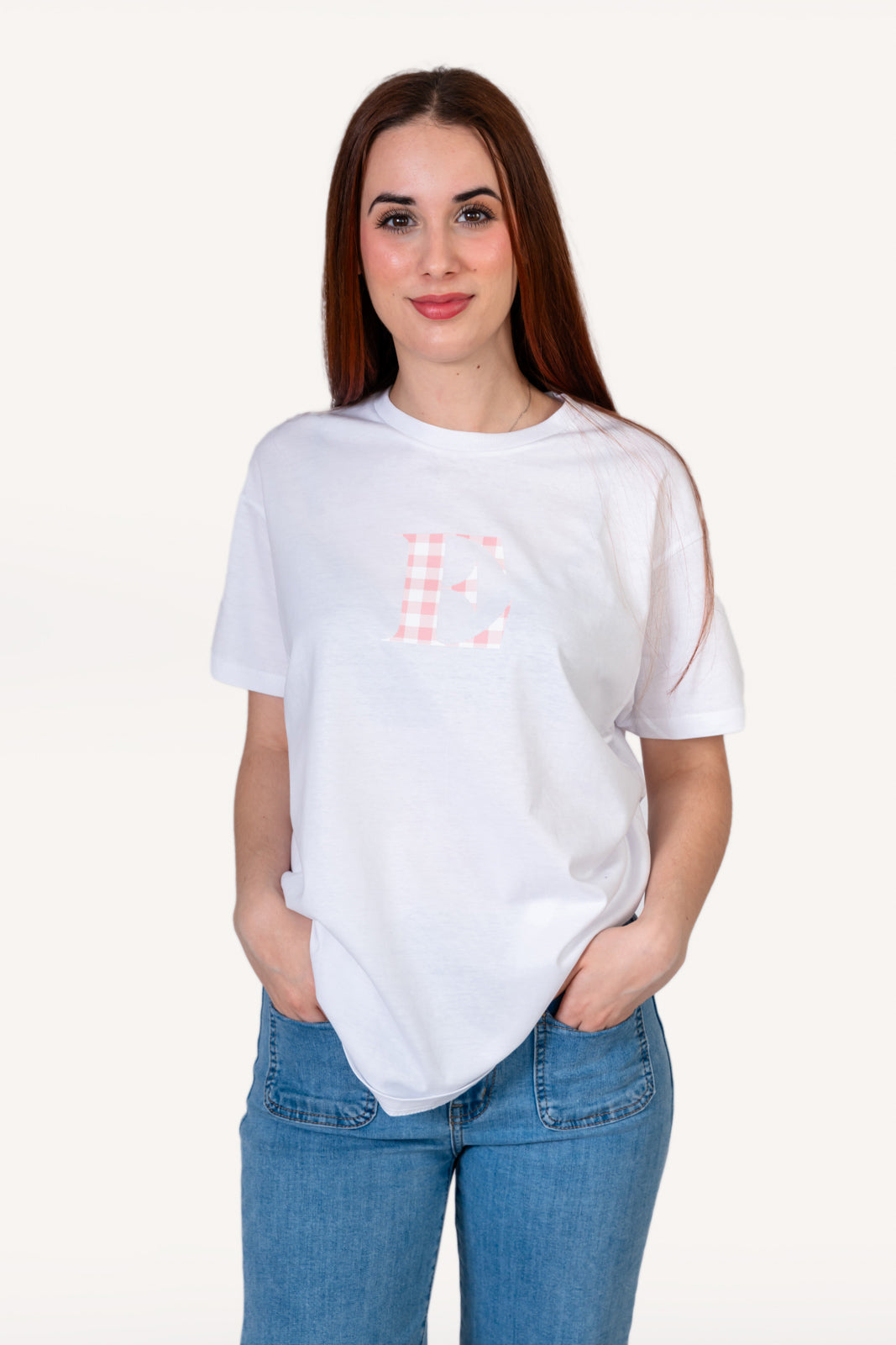 Camiseta Estampada Blanca con inicial Unisex