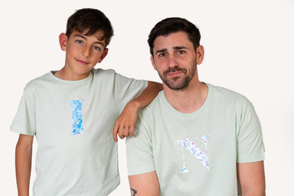 Camiseta Estampada Verde con inicial Kids