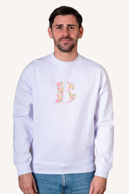 Sudadera Estampada Blanca con inicial Unisex