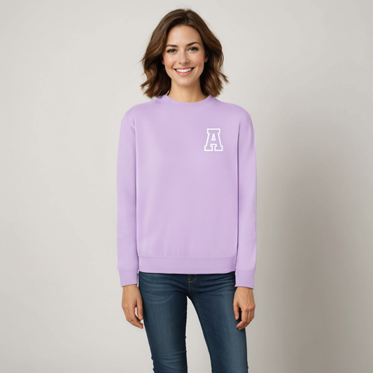 Sudadera Bordada Morada con inicial Unisex