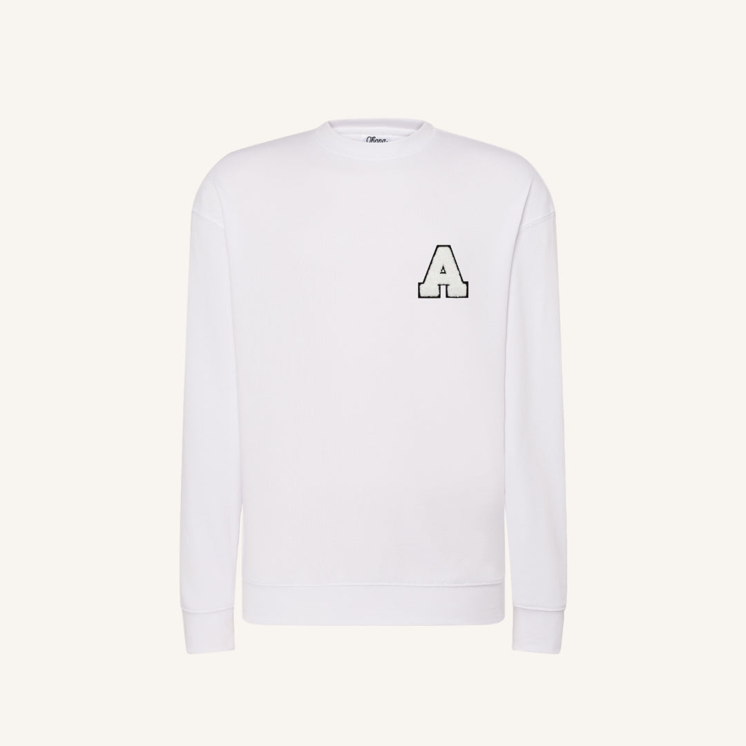 Sudadera Rizo Blanco con inicial Unisex