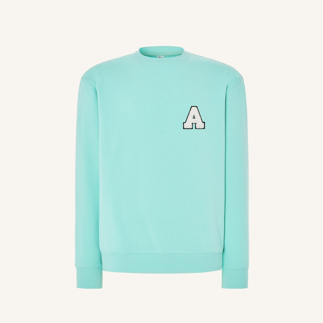 Sudadera Rizo Mint con inicial Unisex